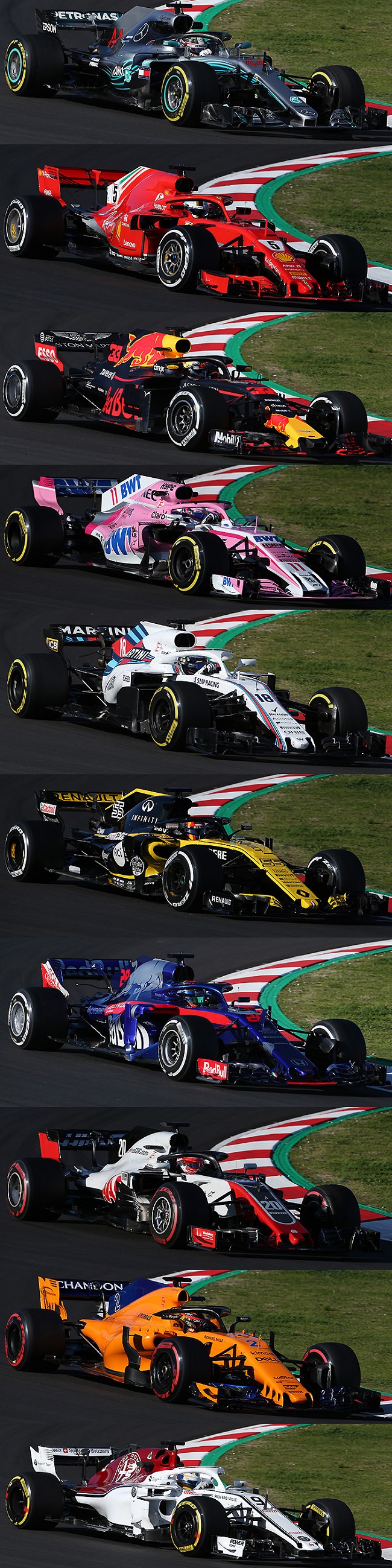 F1 18 全チームのマシン画像並べて比較 レッドブルのサイドポンツーン薄すぎ F1モタスポgp Com