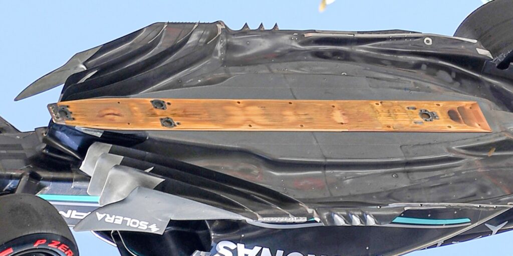 【F1技術学】プランク（スキッドブロック）の厚さは穴で測定するがチタン製留め具が守る！